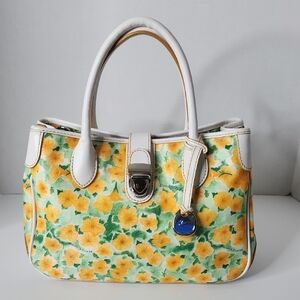 NWOT  Dooney & Bourke Yellow Flower Hand Bag w/shoulder strap